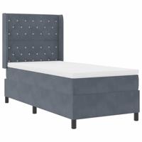 Boxspring bed met hoofdeinde Donkergrijs 90 x 190 cm Fluweel