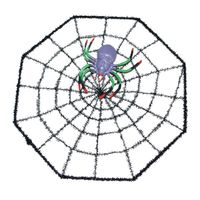 Halloween spinnenweb met spin 29 x 29 cm - Halloween poppen - thumbnail