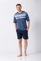 Blauw gestreepte heren shortama Hajo