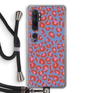 Leopard blue: Xiaomi Mi Note 10 Transparant Hoesje met koord