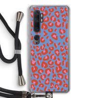 Leopard blue: Xiaomi Mi Note 10 Transparant Hoesje met koord