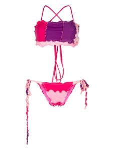 sherris bikini volanté à bretelles croisées - Rose
