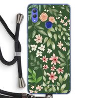 Botanical green sweet flower heaven: Honor Note 10 Transparant Hoesje met koord