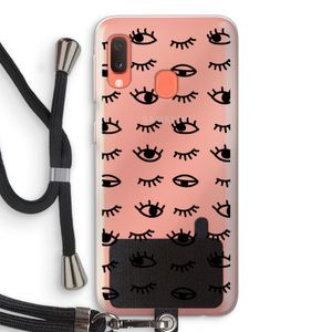 Eye pattern #2: Samsung Galaxy A20e Transparant Hoesje met koord