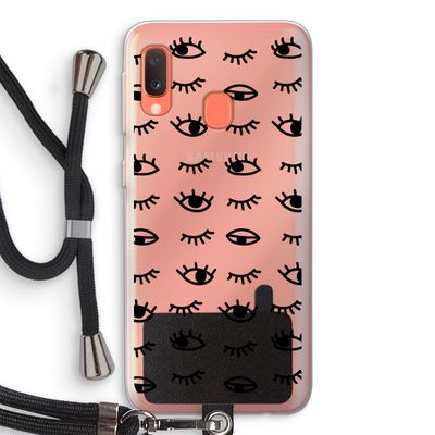 Eye pattern #2: Samsung Galaxy A20e Transparant Hoesje met koord