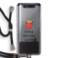 Fries before guys: Samsung Galaxy A80 Transparant Hoesje met koord