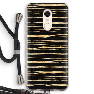 Gouden strepen: Xiaomi Redmi 5 Transparant Hoesje met koord