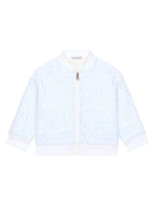 Dolce & Gabbana Kids veste bomber zippée à logo imprimé - Bleu