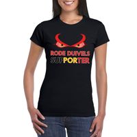 Zwart Belgie duivels supporter shirt dames - thumbnail