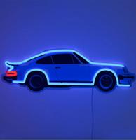 Blauwe Sportwagen - Neon LED Wandbord