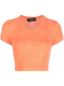 DSQUARED2 haut crop à motif en jacquard - Orange