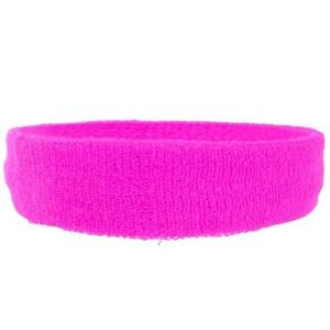 Neon roze hoofd zweetband - voor volwassenen - haarband - fluor - carnaval verkleed - sport