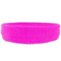 Neon roze hoofd zweetband - voor volwassenen - haarband - fluor - carnaval verkleed - sport