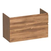 Brauer Delight Wavy - Onderkast - 100 cm - met 2 Softclose Lades Greeploos en 1 Sifon Uitsparing - Honey