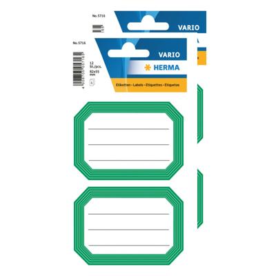 Herma Schoolboeken etiketten - stickers - 24x - groen/wit - 8.2 x 5.5 cm