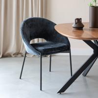 ZILT Eetkamerstoel 'Danon' Chenille, kleur Donkerblauw