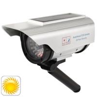 Solar Powered Realistic Looking Dummy Camera with Flashing Red LED Light