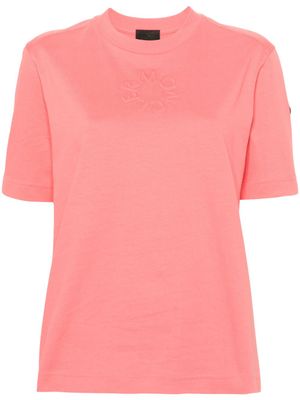 Moncler t-shirt en coton à logo embossé - Rose