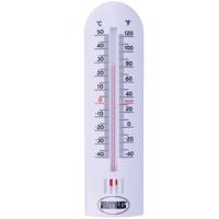 Thermometer binnen/buiten - kunststof - wit - 30 x 6,5 cm - Celsius/Fahrenheit