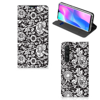 Xiaomi Mi Note 10 Lite Smart Cover Black Flowers