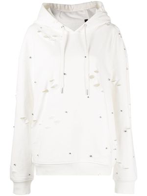 God's Masterful Children hoodie Galaxy à finitions effilochées - Blanc