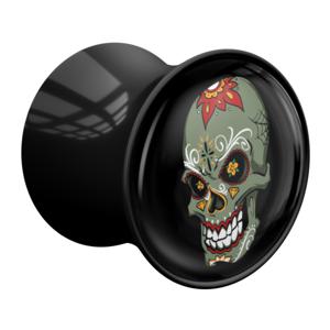 Double Flared Plug met Doodshoofddesign Acryl Tunnels & Plugs