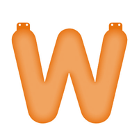 Oranje opblaas letter W