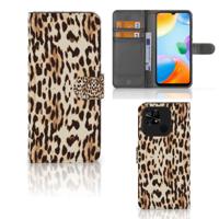 Xiaomi Redmi 10C | Telefoonhoesje | Met pasjeshouder | Leopard