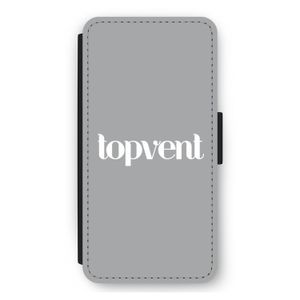 Topvent Grijs Wit: iPhone 12 Pro Max Flip Hoesje