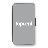 Topvent Grijs Wit: iPhone 12 Pro Max Flip Hoesje