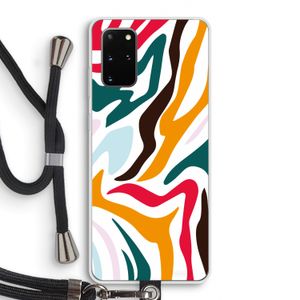 Colored Zebra: Samsung Galaxy S20 Plus Transparant Hoesje met koord