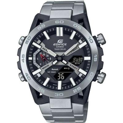 Horloge - CASIO - ECB-2000D-1AEF - 51mm - Zilver - Bluetooth - Solar - Waterdicht 10 bar
