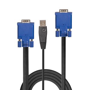LINDY KVM Adapter [1x VGA - 1x VGA, USB-A] 1.00 m Zwart, Blauw
