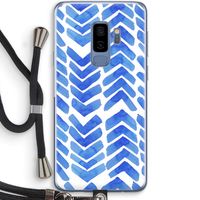 Blauwe pijlen: Samsung Galaxy S9 Plus Transparant Hoesje met koord