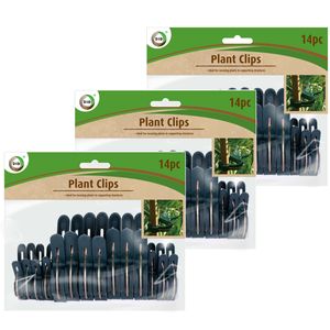 Groene plantenklemmen/plantenclips 42x stuks van 4,3 en 6,3 cm