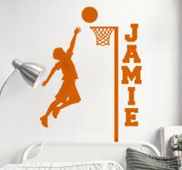 Netbal met naam basketbal zelfklevende sticker