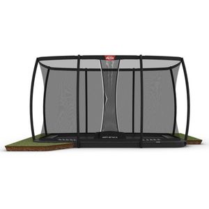 BERG Trampoline Ultim Champion met Veiligheidsnet - Safetynet Deluxe XL -FlatGround - 500 x 300 cm - Grijs