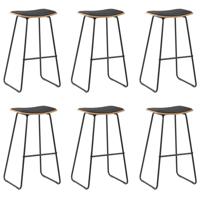 Barkrukken 6 st kunstleer zwart