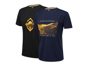 CRIVIT 2 heren sportshirts (Zwart/donkerblauw, M)