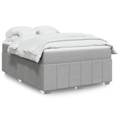 Boxspring met matras stof lichtgrijs 140x190 cm
