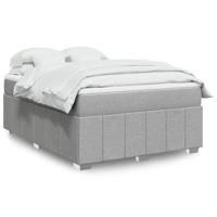 Boxspring met matras stof lichtgrijs 140x190 cm