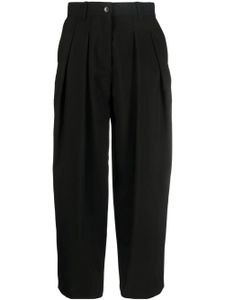 Kenzo pantalon court à détails de plis - Noir