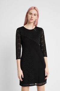 Strakke jurk met driekwartsmouwen - BLACK - 42