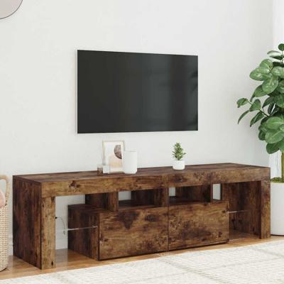 Tv-meubel LED-verlichting 140x36,5x40 cm gerookt eikenkleurig