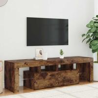 Tv-meubel LED-verlichting 140x36,5x40 cm gerookt eikenkleurig
