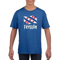 Blauw t-shirt Fryslan / Friesland vlag kinderen - thumbnail