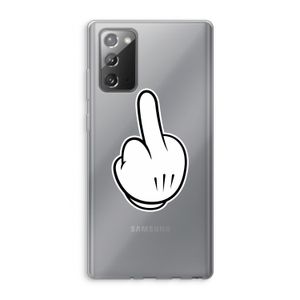 Middle finger white: Samsung Galaxy Note 20 / Note 20 5G Transparant Hoesje