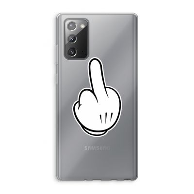 Middle finger white: Samsung Galaxy Note 20 / Note 20 5G Transparant Hoesje
