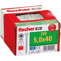 Fischer 652880 Verzinkkopschroef 5 mm 40 mm T Galvanisch verzinkt 200 stuk(s) - thumbnail