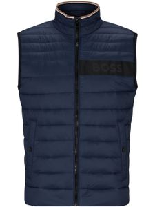 BOSS gilet matelassé à logo imprimé - Bleu